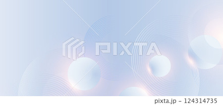 Abstract circle lines on light blue background. Geometric stripe line art design for poster, brochure, cover, website, header, web banner, presentation 124314735