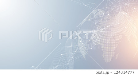 Global network connection banner design template. Big data visualization idea. Header social network communication in the global business concept. Internet technology. Vector illustration 124314777