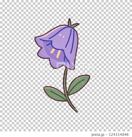 簡單的風鈴草插圖，圖標，材料，無背景，花朵 124314846