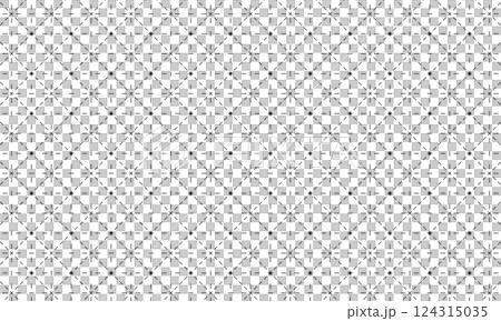 4点重なった線と四角形の中央が2点重なってクロスするグリッド線の装飾素材 124315035