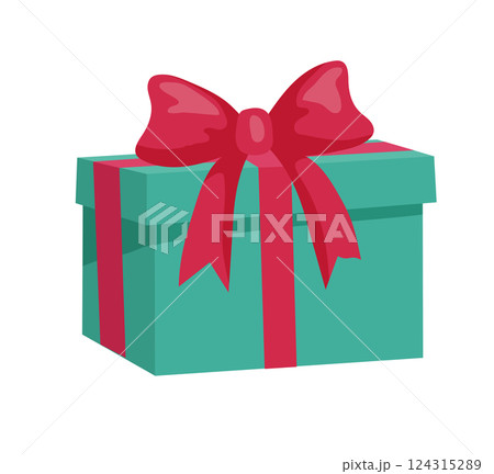 Gift box with a red ribbon, perfect for celebrations Gift box with a red ribbon, perfect for celebrations 124315289