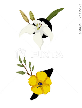 Vector sign with flowers decorations 124315423