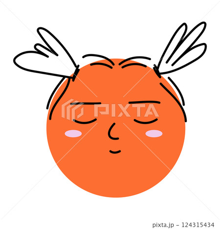 Orange Smiley with Angelic Wings 124315434