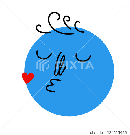 Blue Emoji with Kiss 124315436