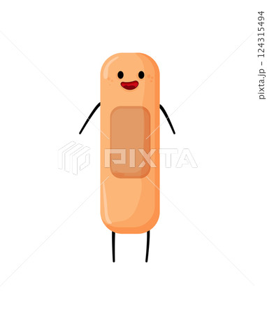 Happy Adhesive Bandage Character 124315494