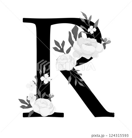 Vector sign with flowers decorations 124315593