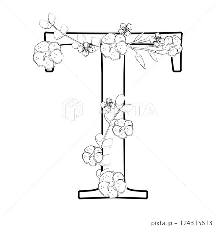 Vector sign with flowers decorations 124315613
