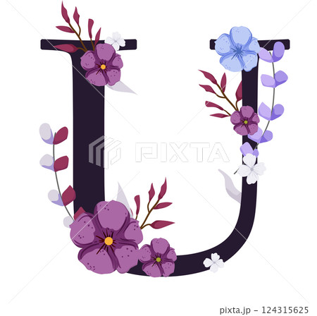 Vector sign with flowers decorations 124315625