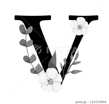 Vector sign with flowers decorations Vector sign with flowers decorations 124315644
