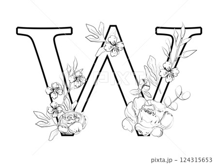 Vector sign with flowers decorations Vector sign with flowers decorations 124315653