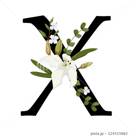 Vector sign with flowers decorations Vector sign with flowers decorations 124315662