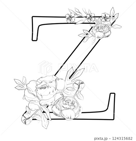 Vector sign with flowers decorations 124315682
