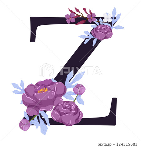 Vector sign with flowers decorations 124315683