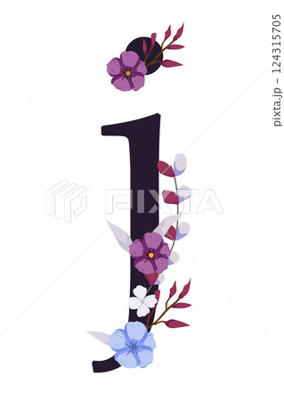 Vector sign with flowers decorations Vector sign with flowers decorations 124315705