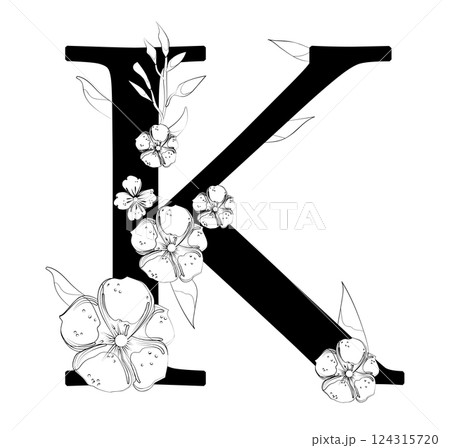 Vector sign with flowers decorations 124315720