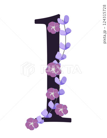 Vector sign with flowers decorations 124315728