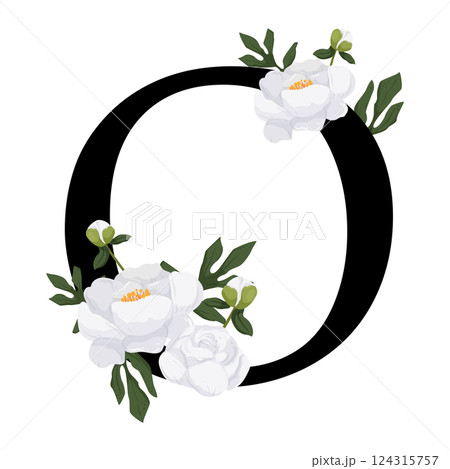 Vector sign with flowers decorations 124315757
