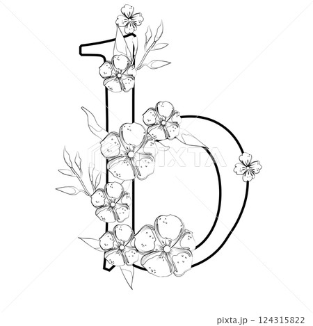 Vector sign with flowers decorations Vector sign with flowers decorations 124315822