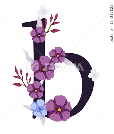 Vector sign with flowers decorations 124315823
