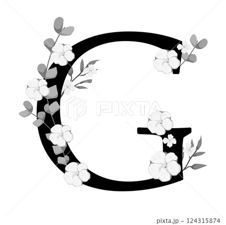Vector sign with flowers decorations 124315874
