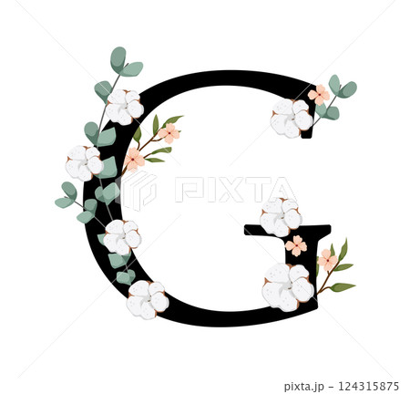 Vector sign with flowers decorations 124315875