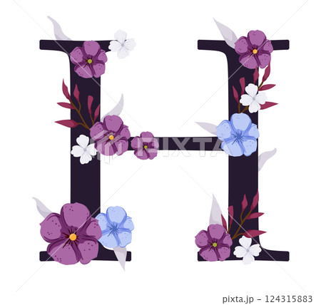 Vector sign with flowers decorations 124315883