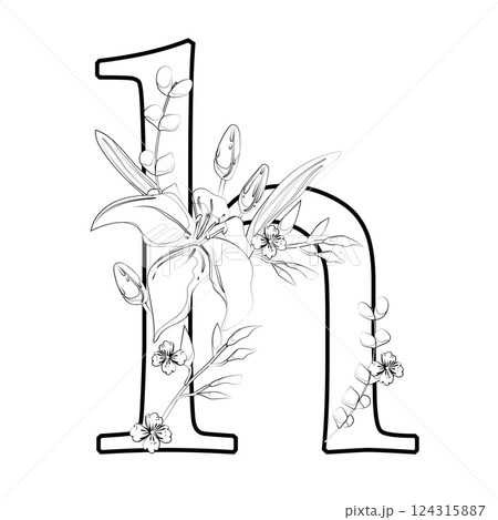 Vector sign with flowers decorations 124315887