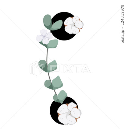 Vector sign with flowers decorations Vector sign with flowers decorations 124315979