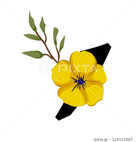 Vector sign with flowers decorations Vector sign with flowers decorations 124315987
