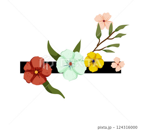 Vector sign with flowers decorations 124316000