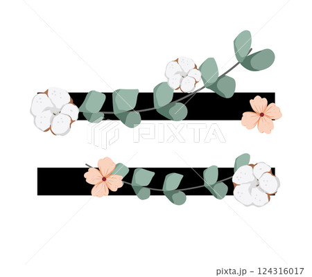Vector sign with flowers decorations 124316017