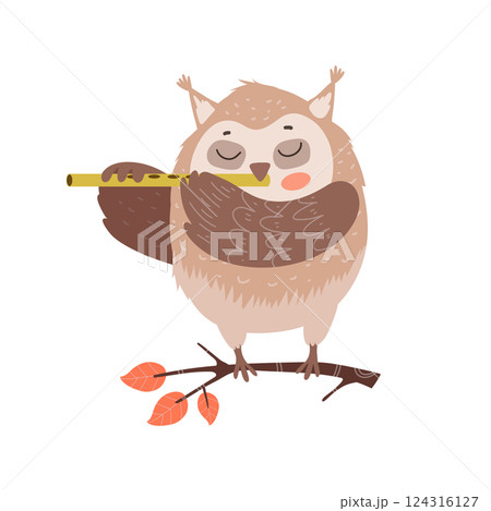 Owl Playing Flute 124316127