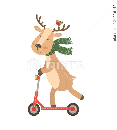 Reindeer on Scooter 124316145