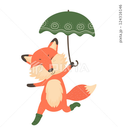 Fox with Umbrella 124316146