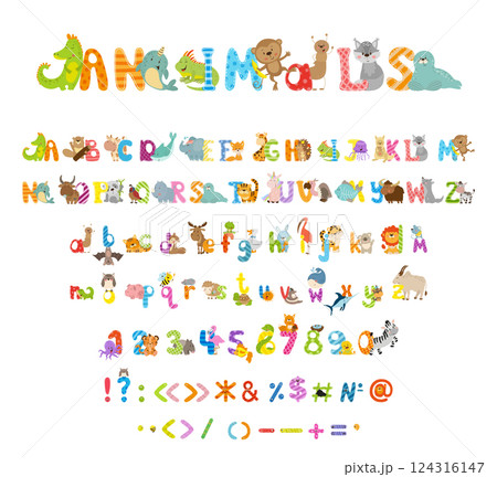 Collection of Letters, Numbers and Punctuation Marks 124316147