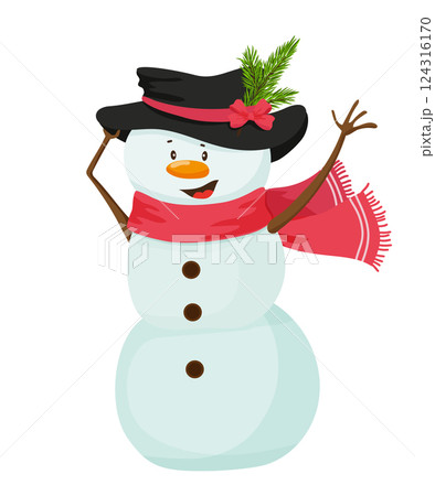 Snowman With Hat 124316170
