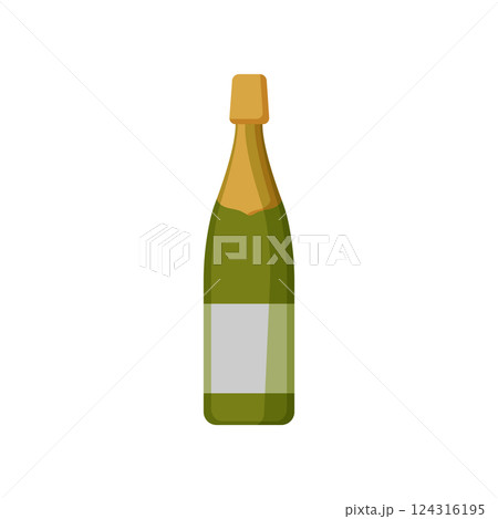 Champagne Bottle Vector 124316195