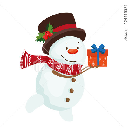 Snowman With Gift 124316324
