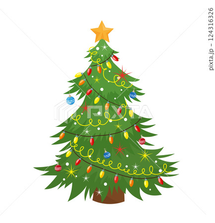 Christmas Tree Decorated 124316326