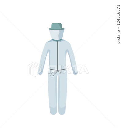 Beekeeper suit and hat for protection Beekeeper suit and hat for protection 124316371