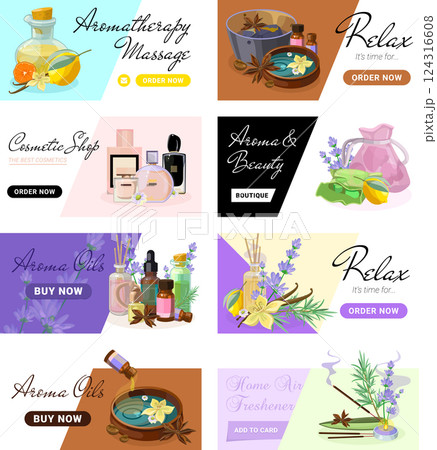 Collection of Landing pages for Aromatherapy and Productions of Aroma Candles, Oils and Cosmetics Collection of Landing pages for Aromatherapy and Productions of Aroma Candles, Oils and Cosmetics 124316608