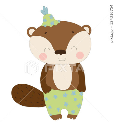 Funny Beaver Character 124316754