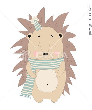 Hedgehog with Scarf and Hat Hedgehog with Scarf and Hat 124316758