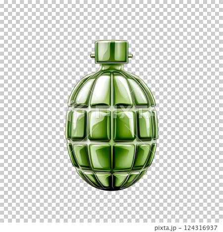 Green hand grenade icon isolated on transparent background 124316937