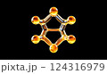 Golden dopamine molecule floating on black background 124316979