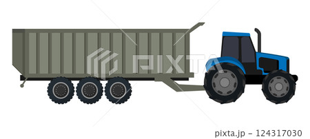 Blue Dump Trailer with Tractor 124317030