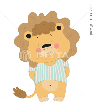 Happy Lion Illustration 124317092