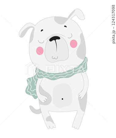 Cute White Bulldog 124317098