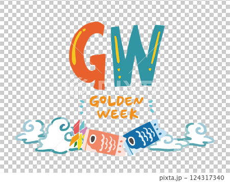 鯉魚旗和黃金周人物的流行插圖 124317340
