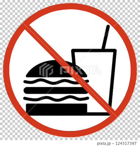 食品和飲料禁止標誌 124317397